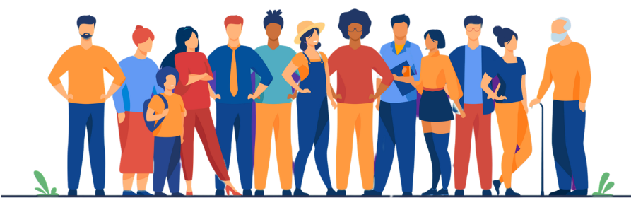 Illustration of a diverse community