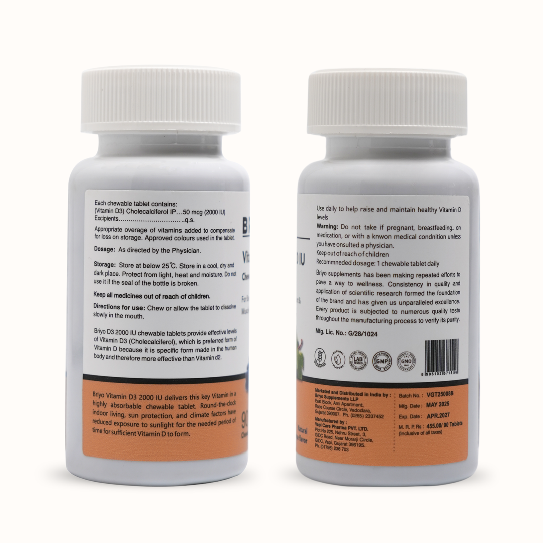 Vitamin D3 2000 IU Chewables (Grape) – Bone Health & Immunity