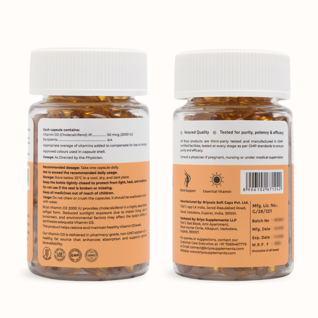 Vitamin D3 2000 IU Capsules – High Potency Bone & Immune Support