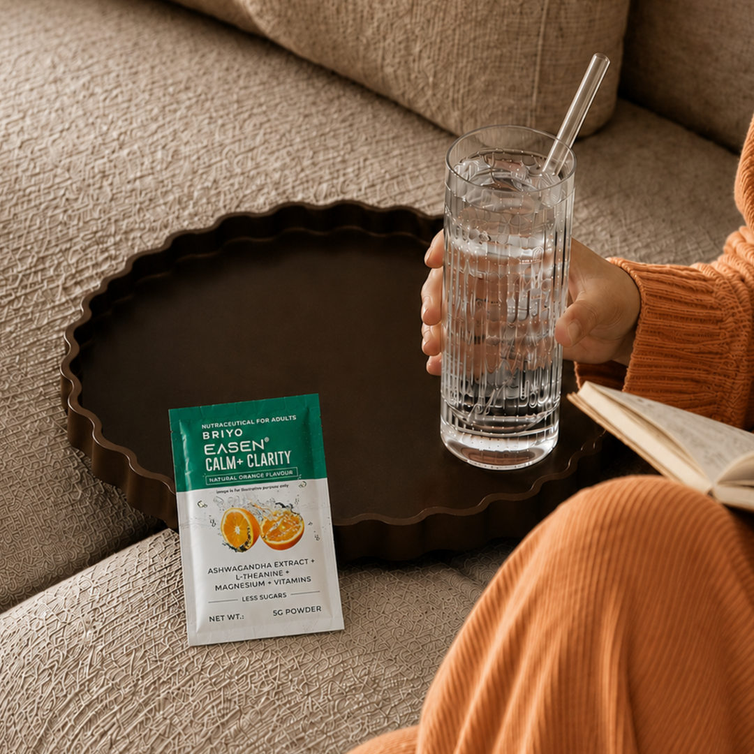 Briyo Easen Ashwagandha LTheanine Magensium Vitamin C & D Sachets for stress & Relaxation