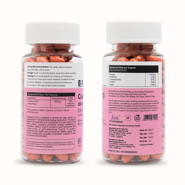 CoQ10 200mg Capsules – Heart Health & Energy Levels