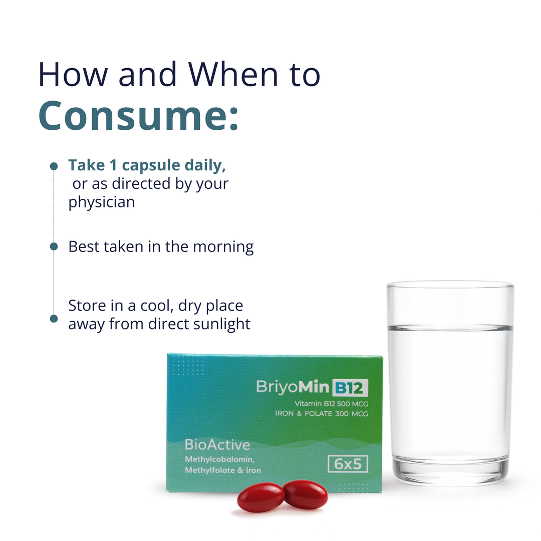 BriyoMin B12 Capsules – Vitamin B12 & Folate for Nerve Health