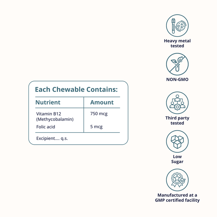 BriyoMin B-Plus Chewables (Raspberry) – Vitamin B12 & Folic Acid