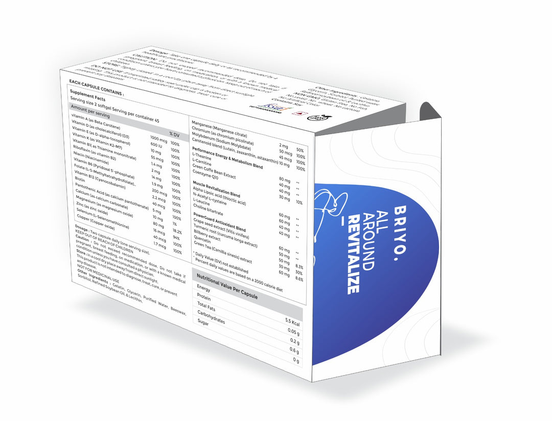 briyo briyo supplements all around revitalize multivitamin for energy and metabolism all around revitalize amino acids natural extracts amino acid blend vitamins minerals