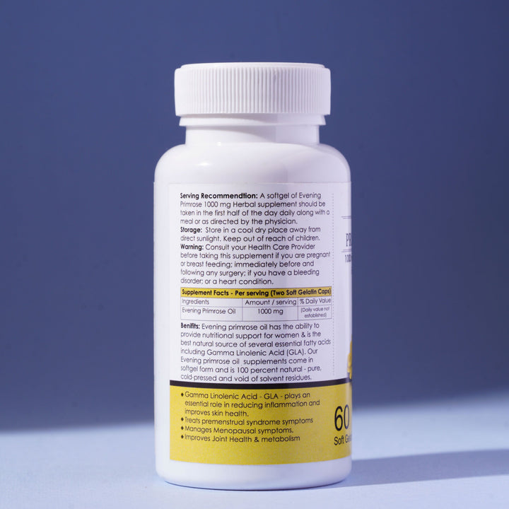 Evening Primrose Oil 1000mg – Hormonal Balance & Skin Care