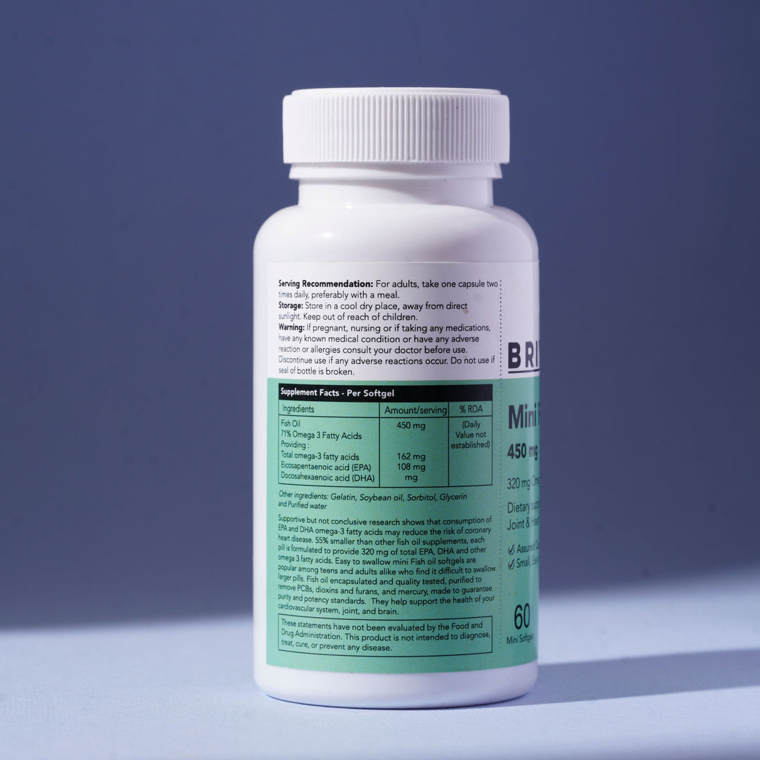 Fish Oil Mini 450mg – Omega-3 Easy Swallow Softgels