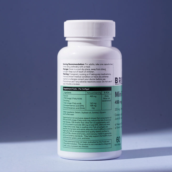 Fish Oil Mini 450mg – Omega-3 Easy Swallow Softgels