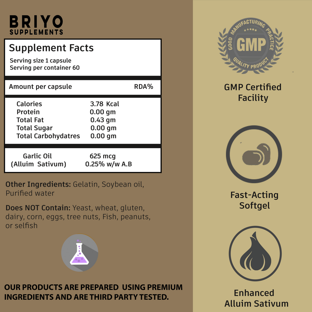 briyo garlic oil - garlic supplement garlic supplement for digestion and heart health garlic oil briyo supplement garlic supplement briyo supplements