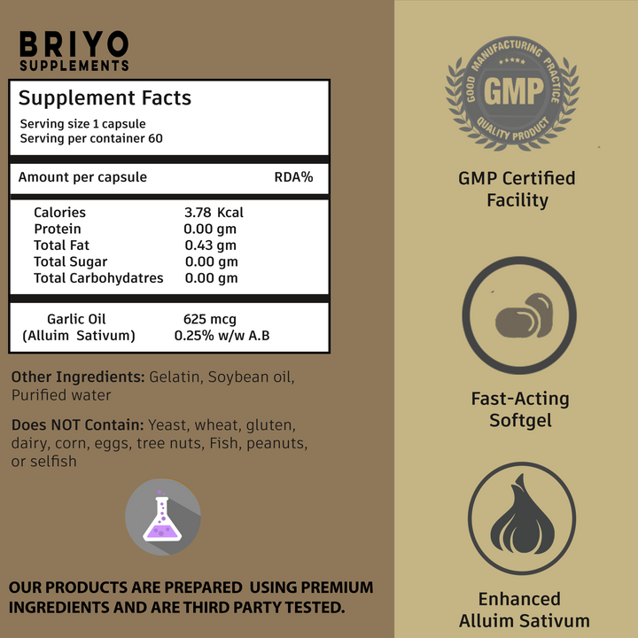 briyo garlic oil - garlic supplement garlic supplement for digestion and heart health garlic oil briyo supplement garlic supplement briyo supplements