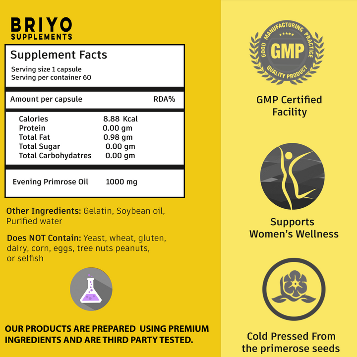 Evening Primrose Oil 1000mg – Hormonal Balance & Skin Care